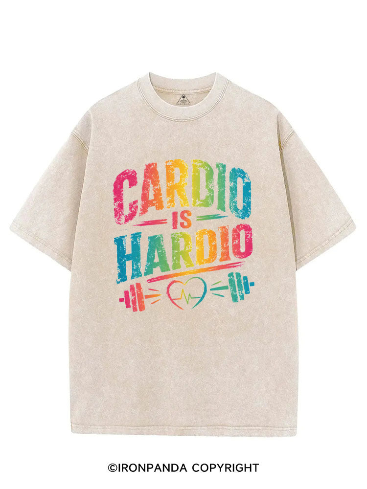 CARDIO IS HARDIO COLORFUL FITNESS VINTAGE GYM SHIRT