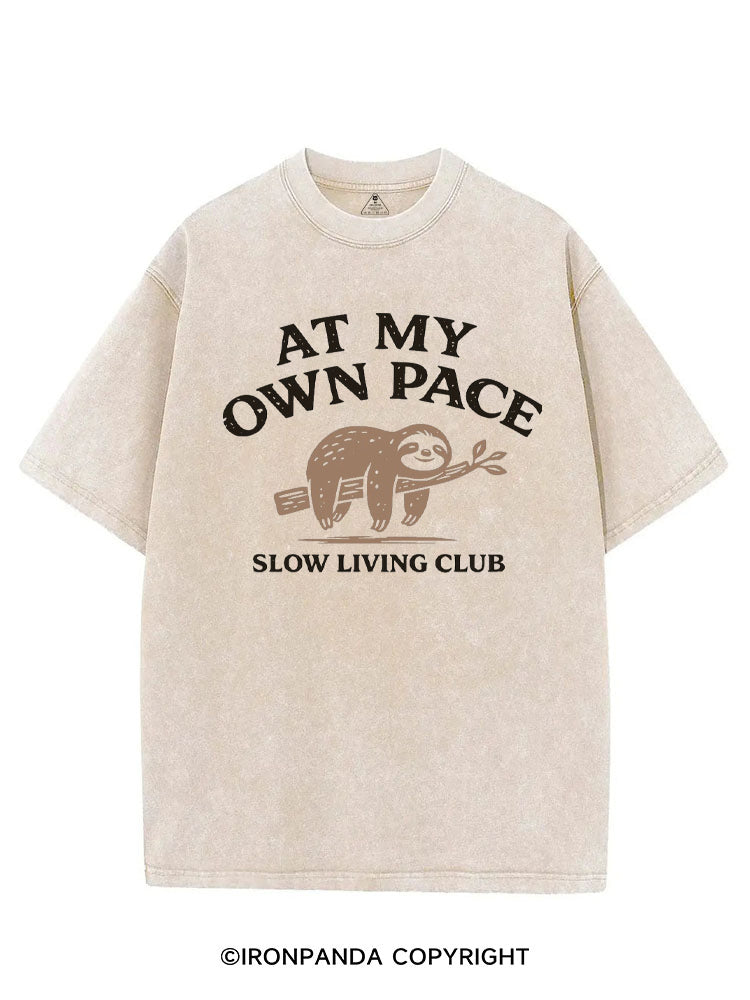 AT MY OWN PACE SLOW LIVING CLUB VINTAGE GYM SHIRT