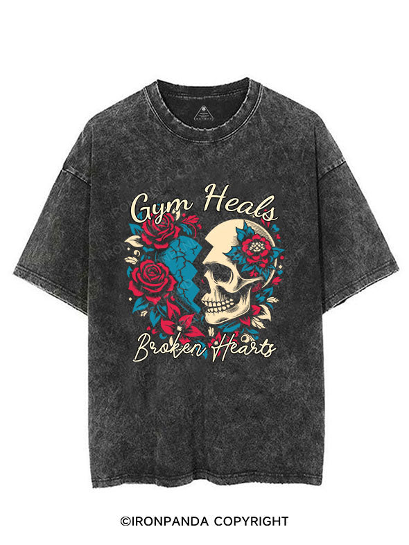 GYM HEALS BROKEN HEARTS VINTAGE GYM SHIRT