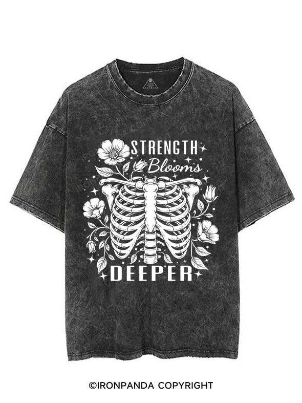 STRENGTH BLOOMS DEEPER VINTAGE GYM SHIRT