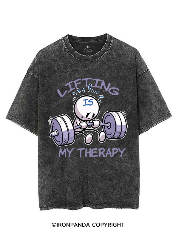 LIFTING IS MY THERAPY VINTAGE GYM SHIRT
