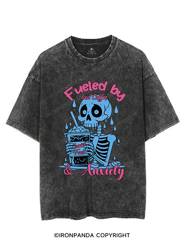 FUELED BY ICED COFFEE & ANXIETY VINTAGE GYM SHIRT