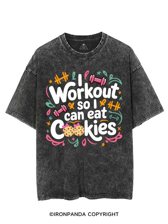I WORKOUT SO I CAN EAT COOKIES VINTAGE GYM SHIRT