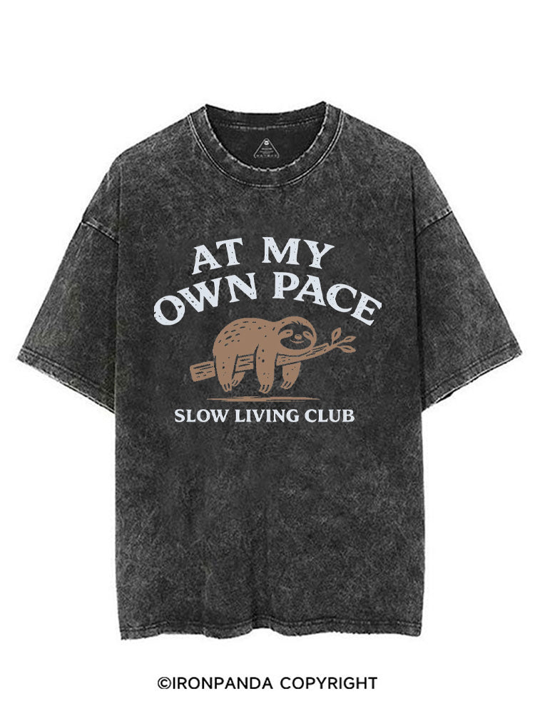 AT MY OWN PACE SLOW LIVING CLUB VINTAGE GYM SHIRT