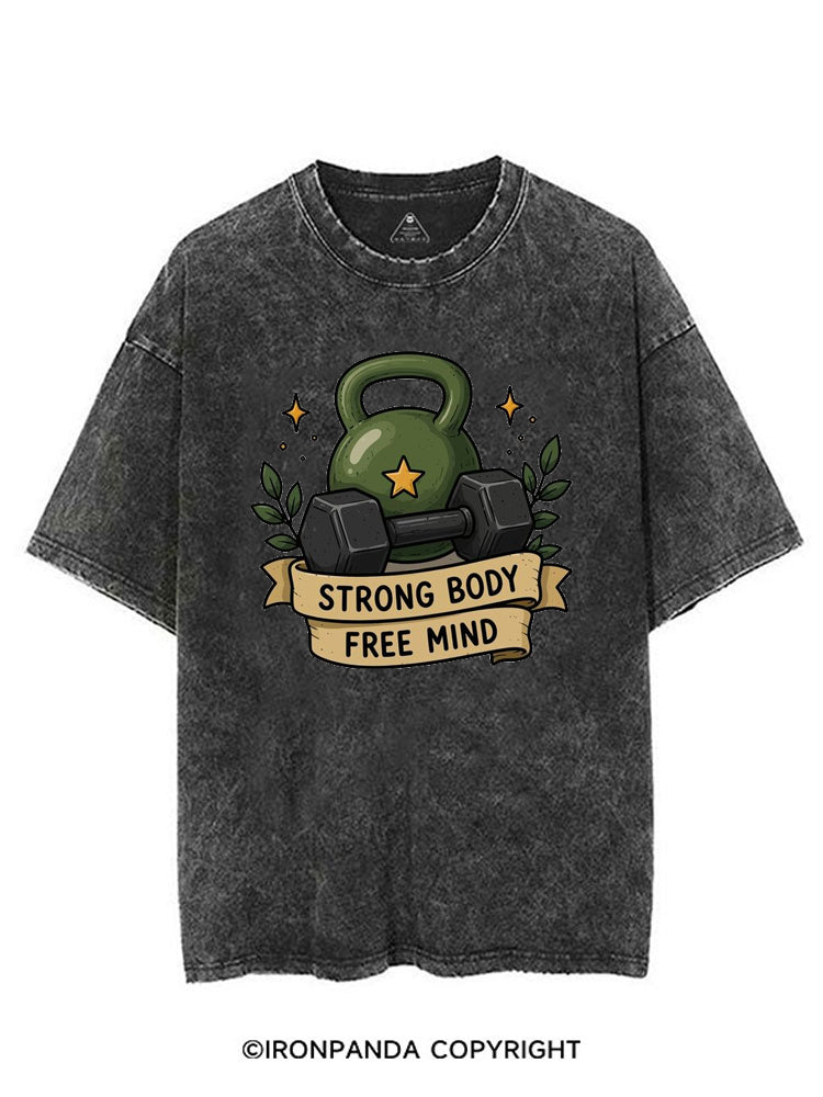 STRONG BODY FREE MIND KETTLEBELL VINTAGE GYM SHIRT