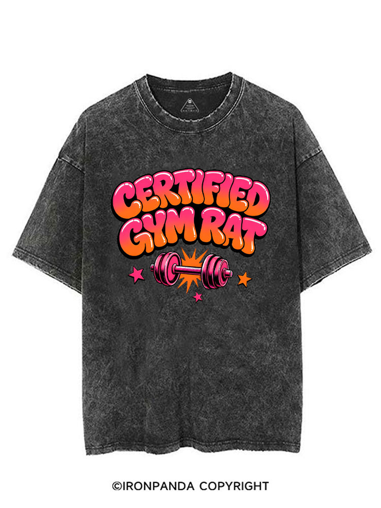 CERTIFIED GYM RAT FUNNY VINTAGE GYM SHIRT