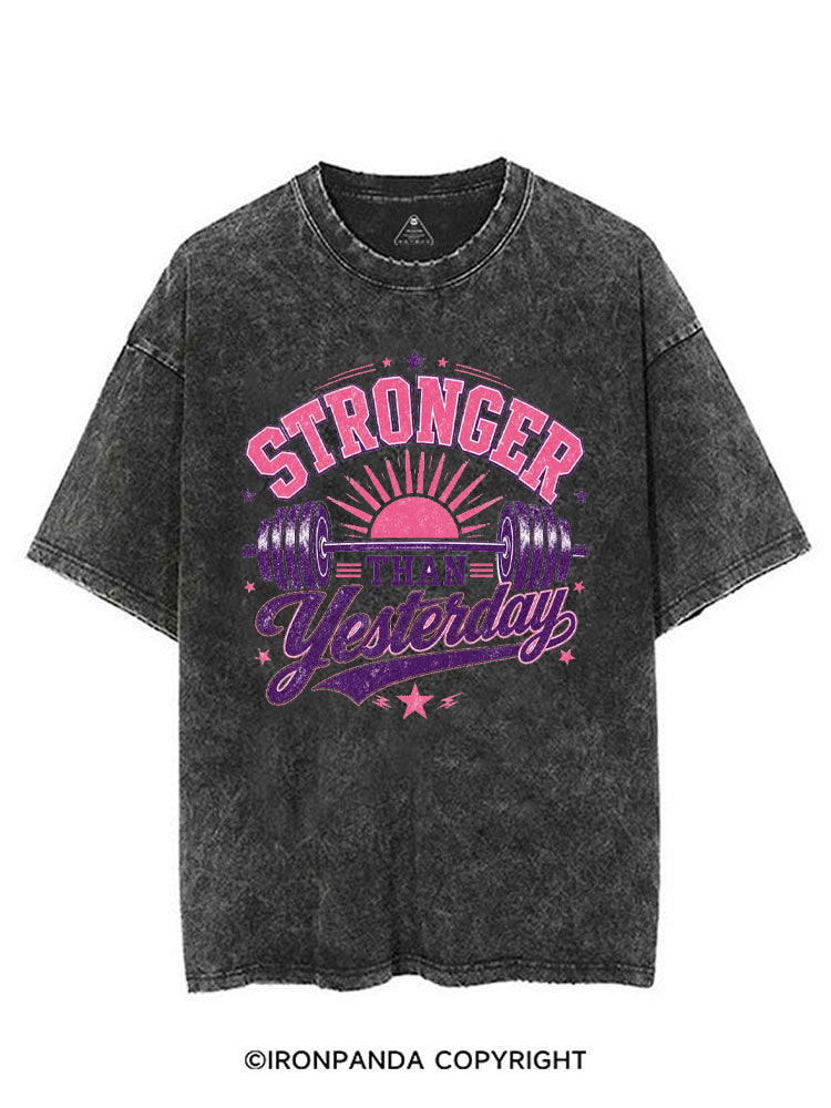 STRONGER THAN YESTERDAY SUNSHINE VINTAGE GYM SHIRT