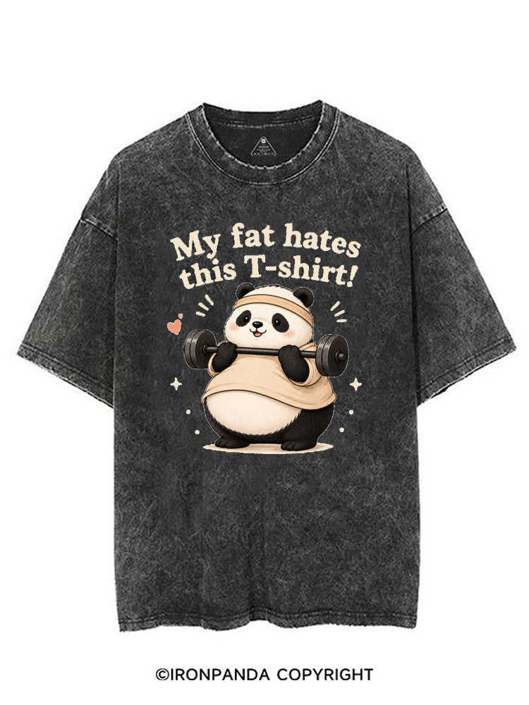 MY FAT HATES THIS T-SHIRT! PANDA VINTAGE GYM SHIRT