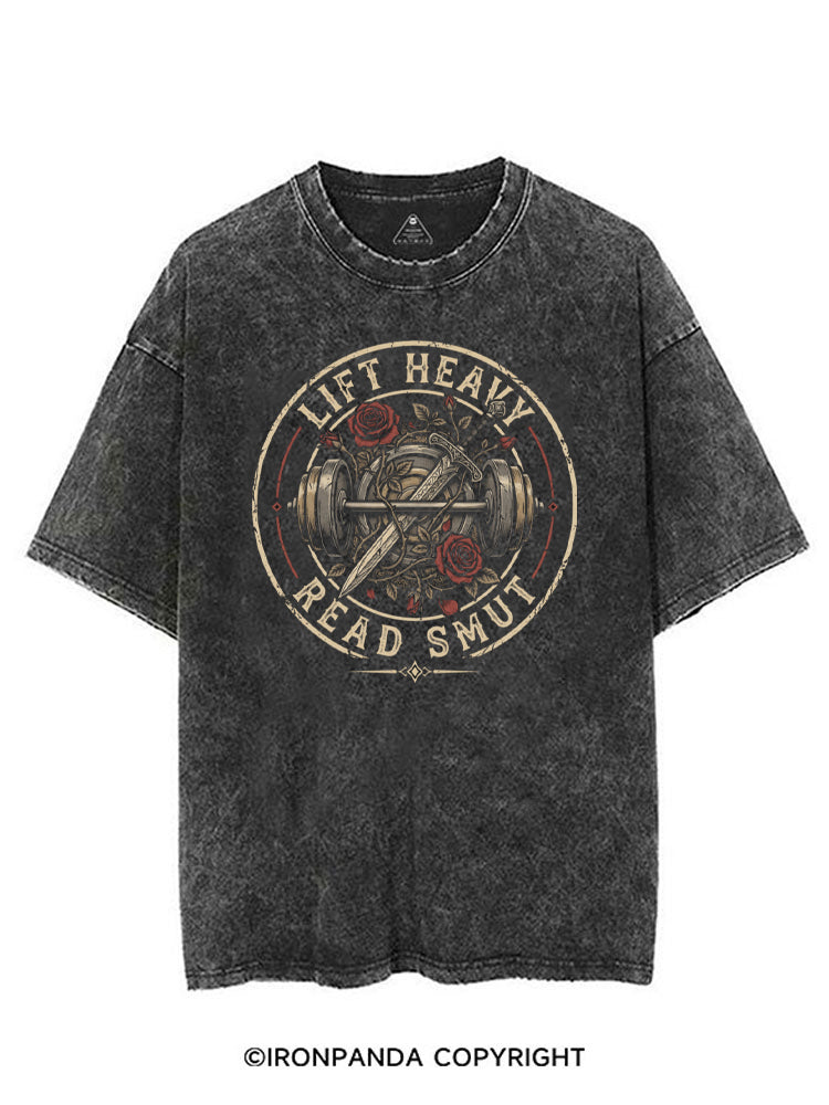 LIFT HEAVY READ SMUT BOOK GYM LOVER VINTAGE GYM SHIRT