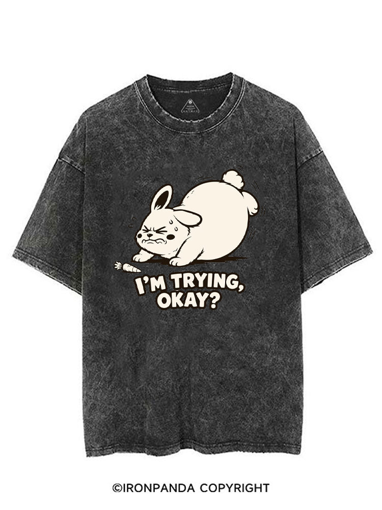I'M TRYING, OKAY? VINTAGE GYM SHIRT