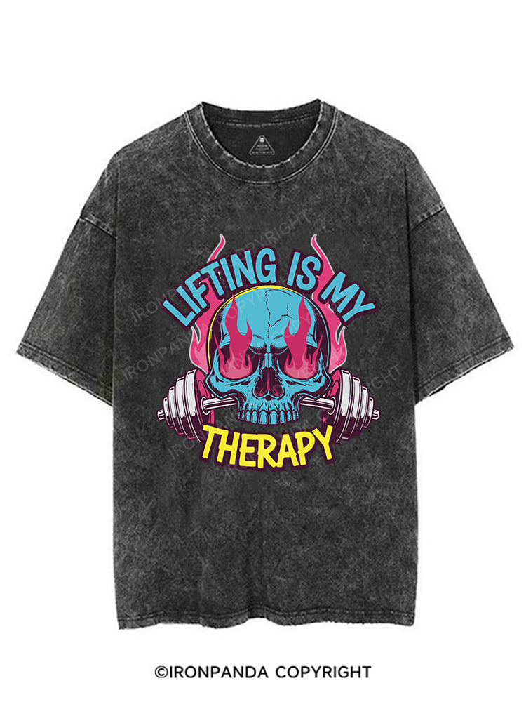 LIFTING IS MY THERAPY VINTAGE GYM SHIRT