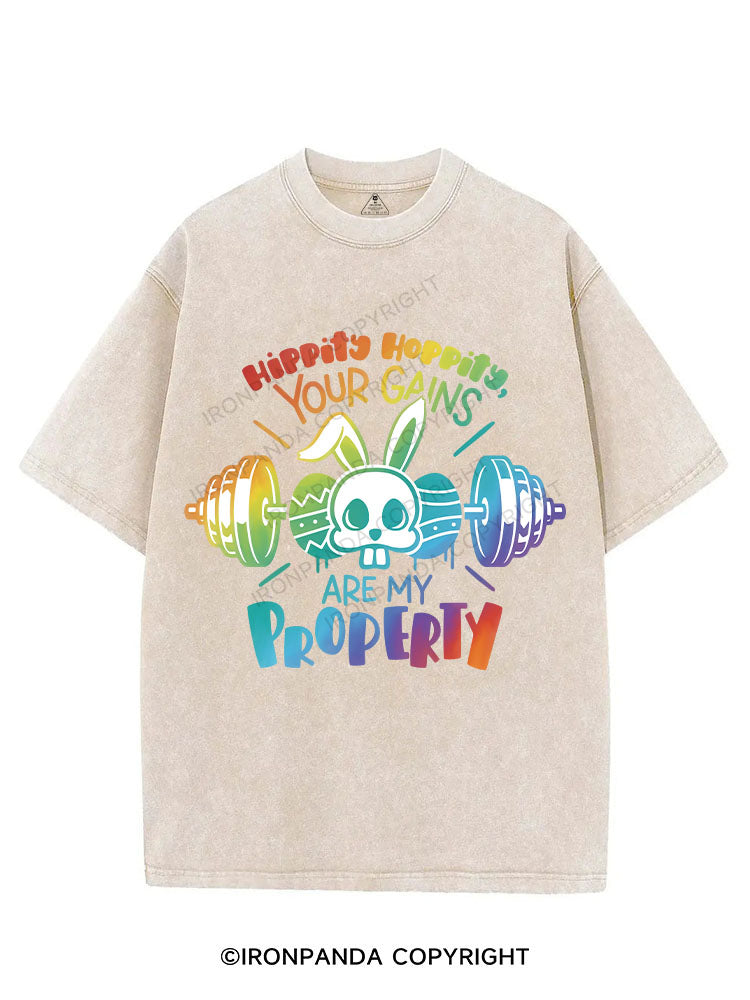 Hippity Hoppity, your gains are my property VINTAGE GYM SHIRT