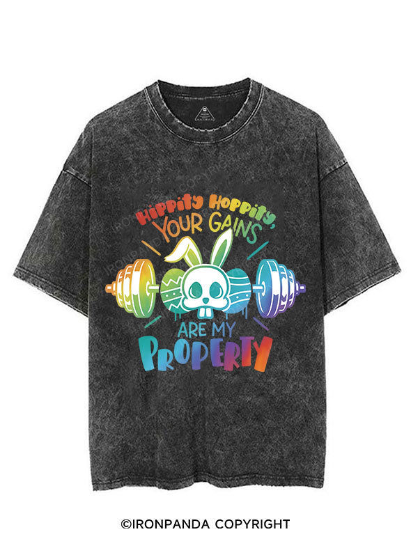 Hippity Hoppity, your gains are my property VINTAGE GYM SHIRT