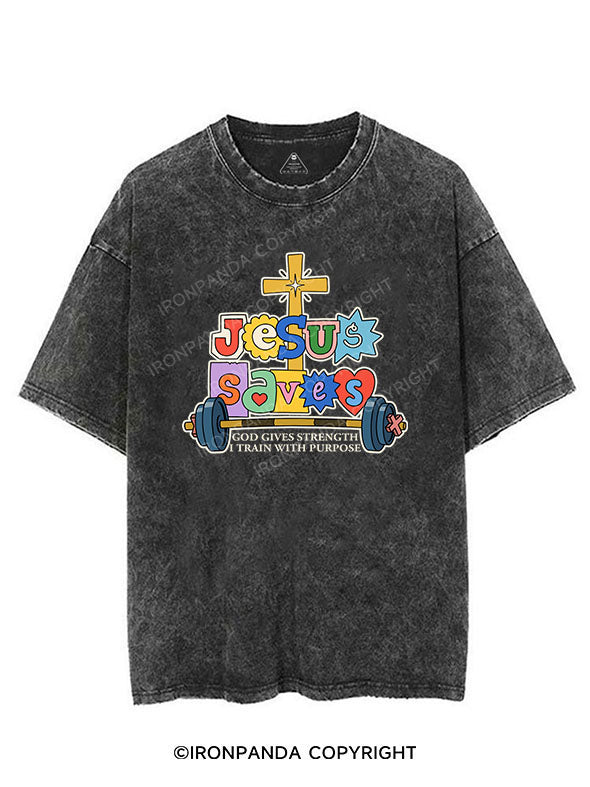 Jesus Saves VINTAGE GYM SHIRT
