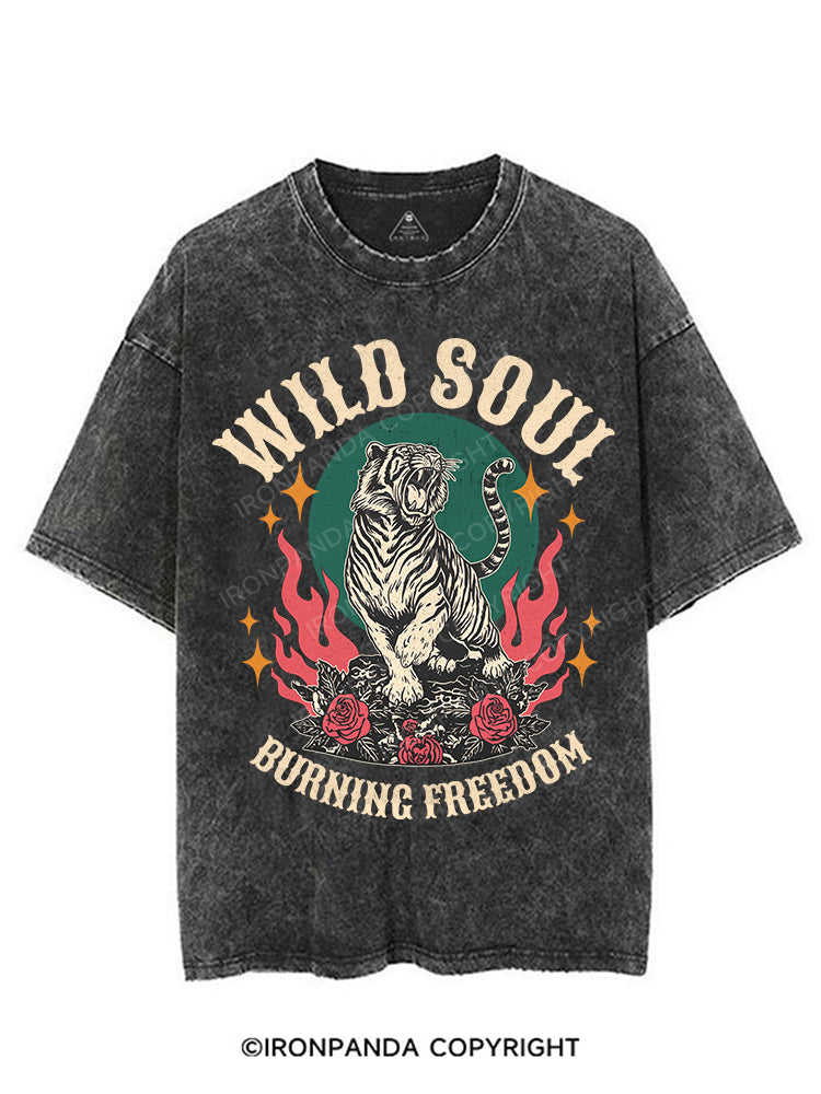 WILD SOUL BURNING FREEDOM VINTAGE GYM SHIRT