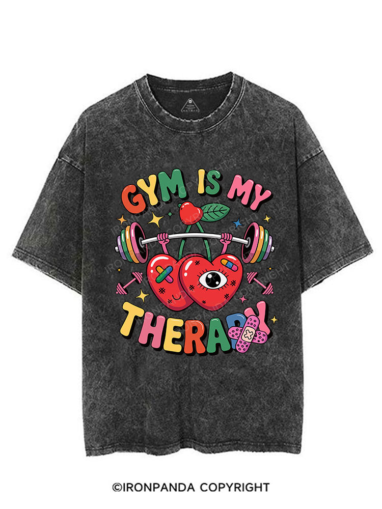 GYM IS MY THERAPY VINTAGE GYM SHIRT