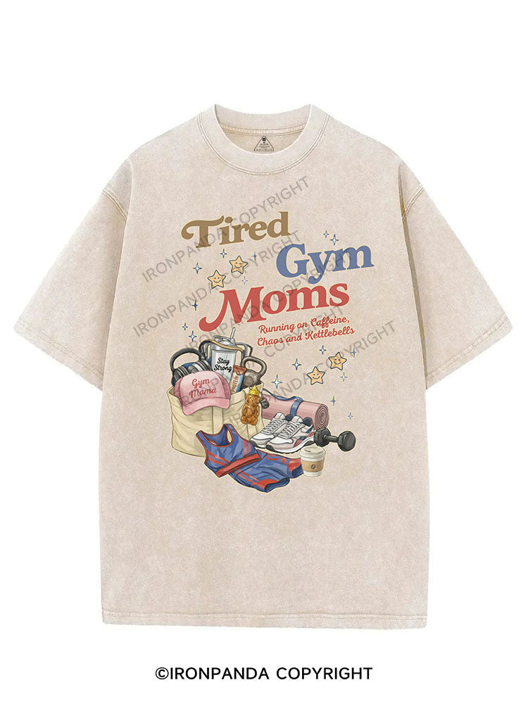 Tired Gym Moms Running on Caffeine, Chaos and Kettlebells VINTAGE GYM SHIRT