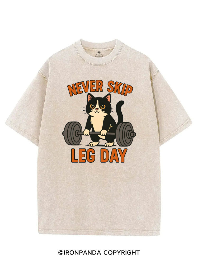 NEVER SKIP LEG DAY VINTAGE GYM SHIRT