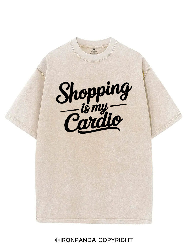 SHOPPING IS MY CARDIO VINTAGE GYM SHIRT