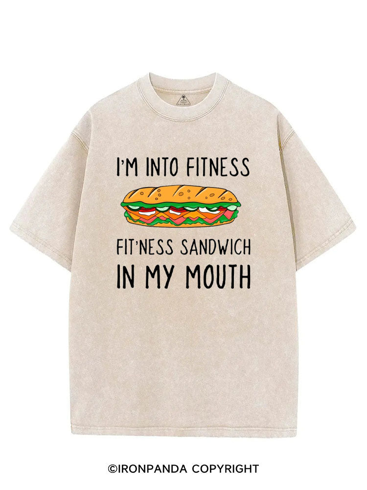 I'M INTO FITNESS FITNESS SANDWICH IN MY MOUTH GYM VINTAGE GYM SHIRT