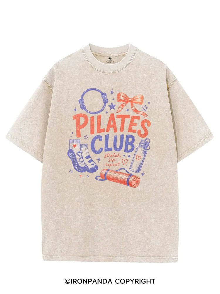 PILATES CLUB STRETCH SIP REPEAT VINTAGE GYM SHIRT