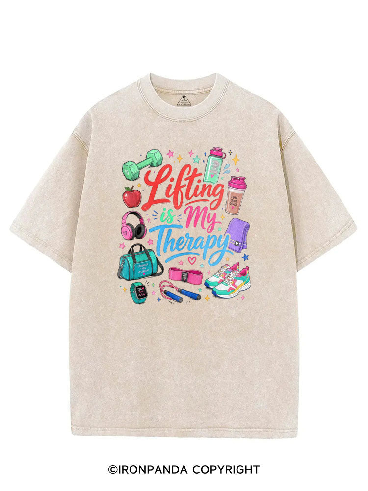 LIFTING IS MY THERAPY FUNNY GYM VINTAGE GYM SHIRT