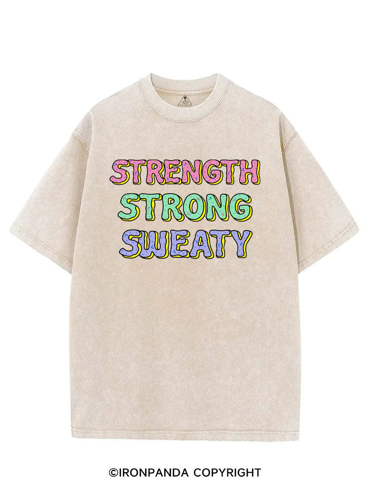 STRENGTH STRONG SWEATY DONUT VINTAGE GYM SHIRT