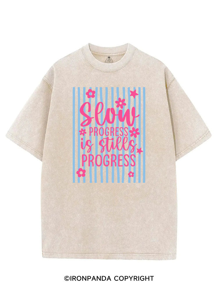 SLOW PROGRESS IS STILL PROGRESS VINTAGE GYM SHIRT
