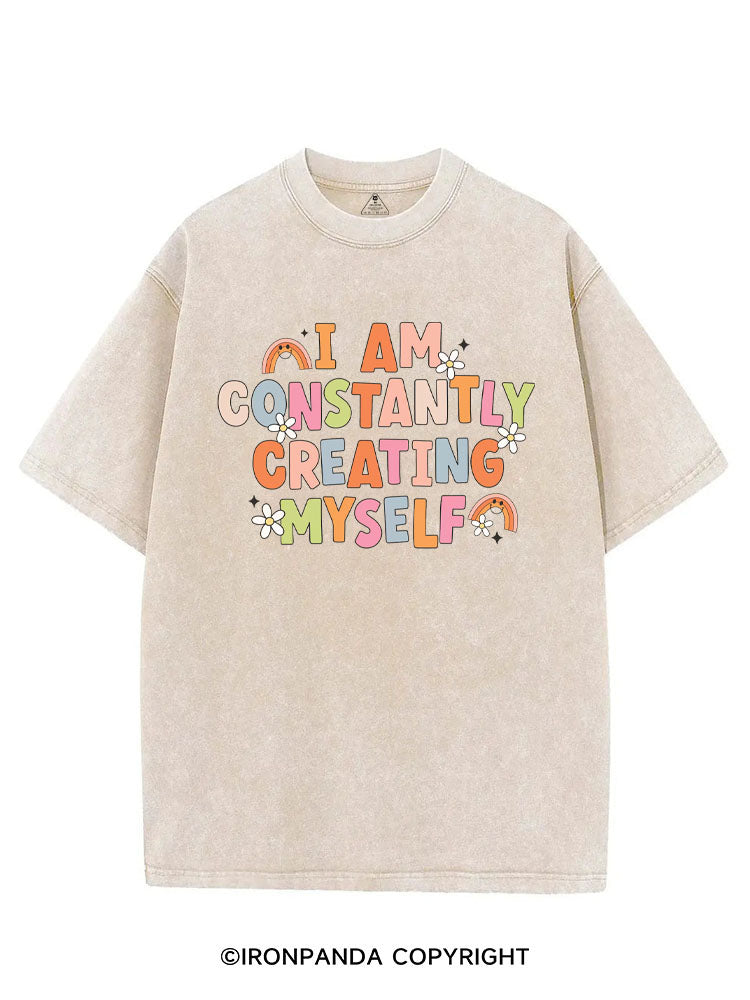 I AM CONSTANTLY CREATING MYSELF VINTAGE GYM SHIRT
