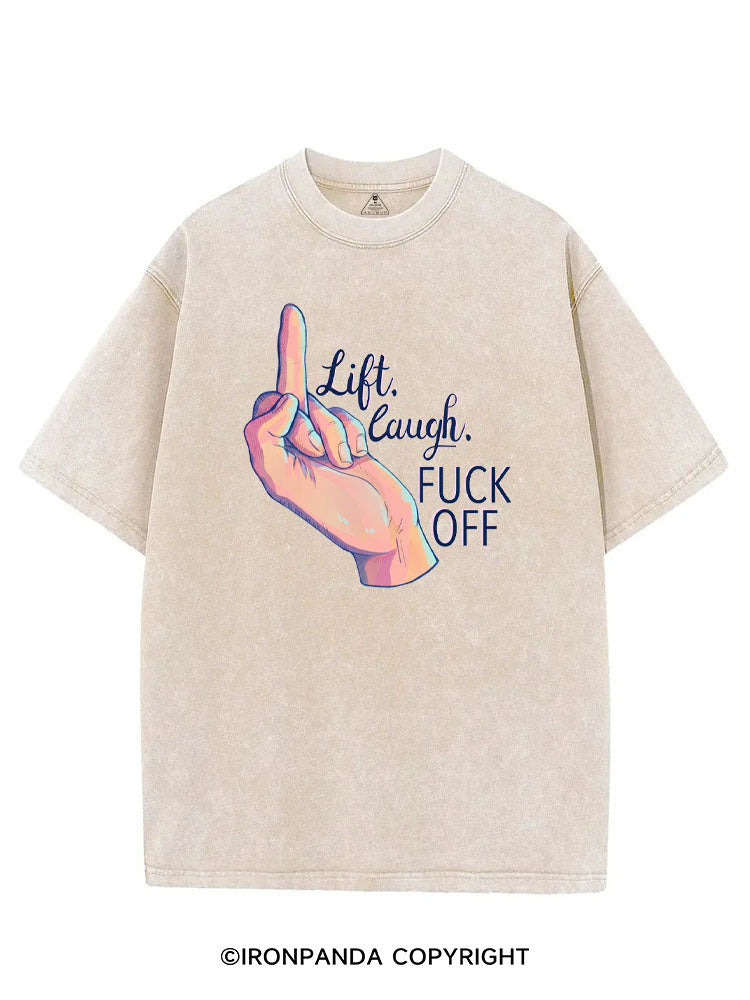 LIFT LAUGH FUCK OFF VINTAGE GYM SHIRT