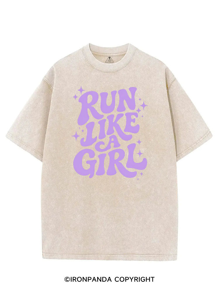 RUN LIKE A GIRL VINTAGE GYM SHIRT