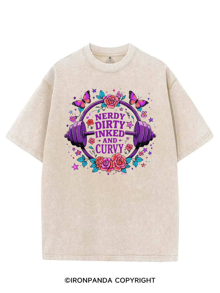 NERDY DIRTY INKED AND CURVY VINTAGE GYM SHIRT