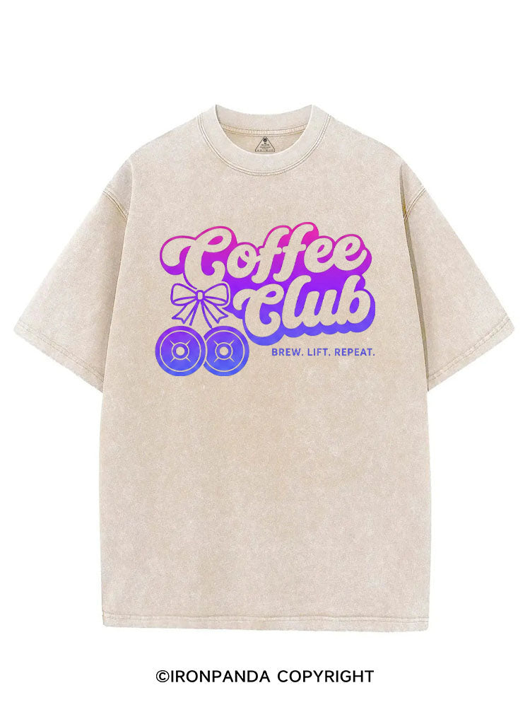 COFFEE CLUB BREW LIFT REPEAT VINTAGE GYM SHIRT