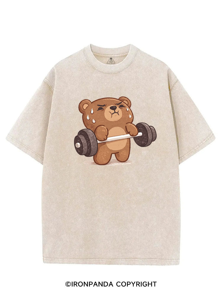 BEARY TIRED BUT BEARY STRONG VINTAGE GYM SHIRT
