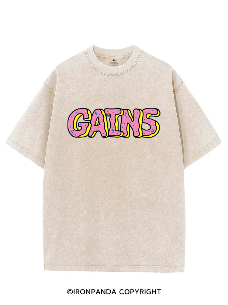 GAINS DONUT VINTAGE GYM SHIRT