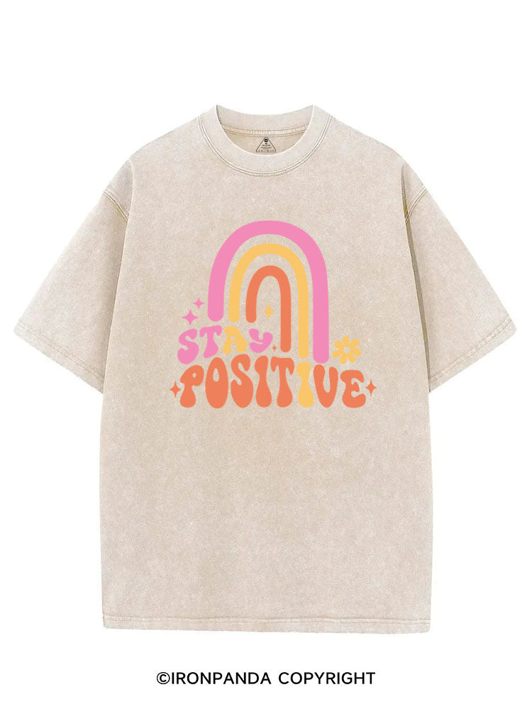 STAY POSITIVE FUNNY GYM VINTAGE GYM SHIRT