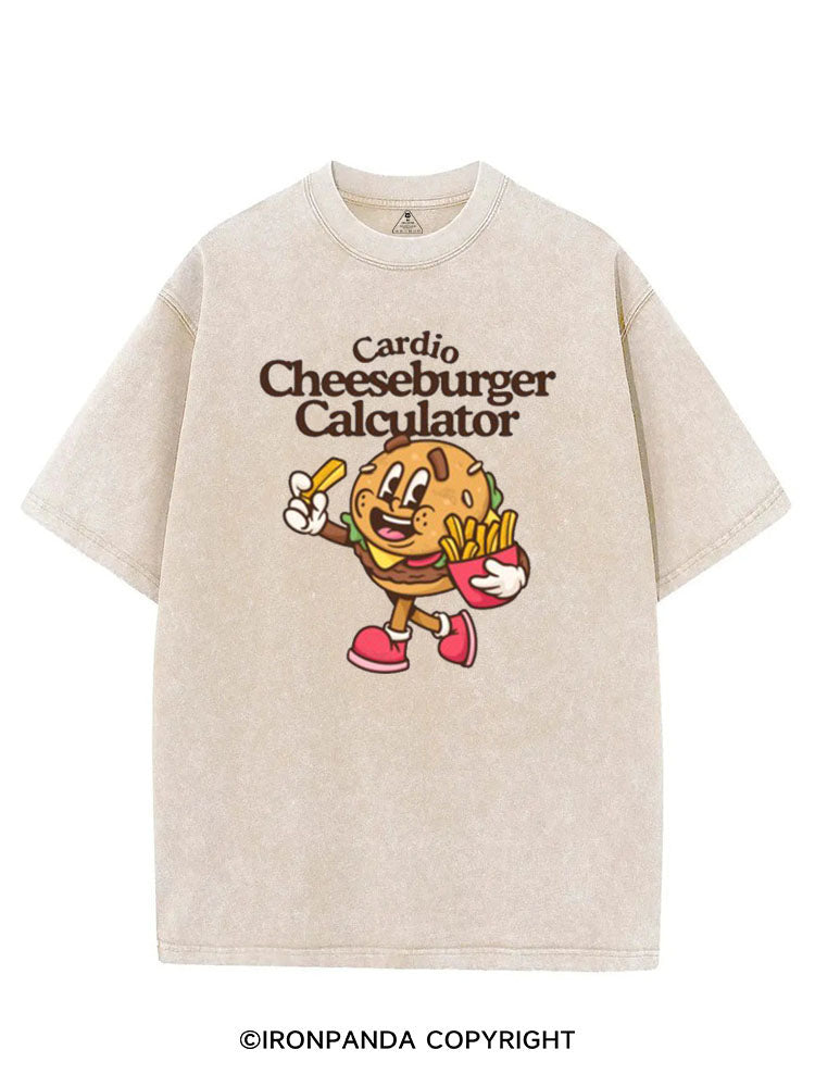CARDIO CHEESEBURGER CALCULATOR VINTAGE GYM SHIRT