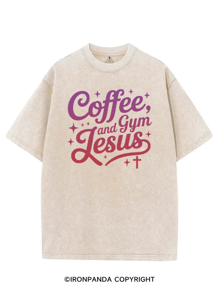 COFFEE, GYM AND JESUS VINTAGE GYM SHIRT