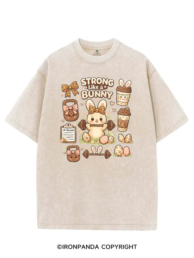 STRONG LIKE A BUNNY VINTAGE GYM SHIRT