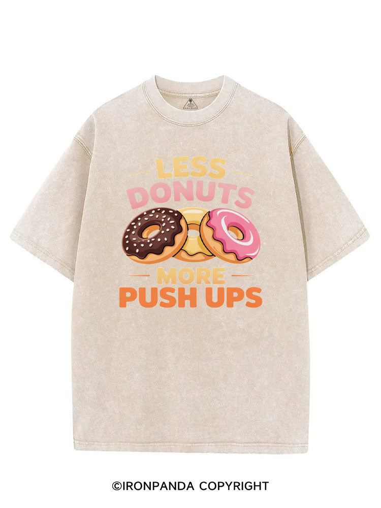 LESS DONUTS MORE PUSH UPS VINTAGE GYM SHIRT