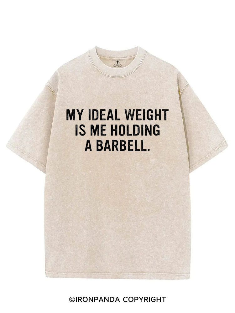 MY IDEAL WEIGHT IS ME HOLDING A BARBELL VINTAGE GYM SHIRT