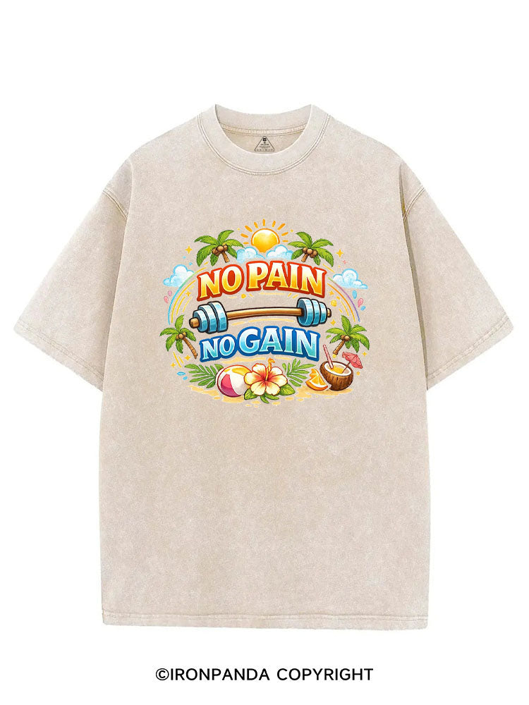 NO PAIN NO GAIN SUMMER VINTAGE GYM SHIRT