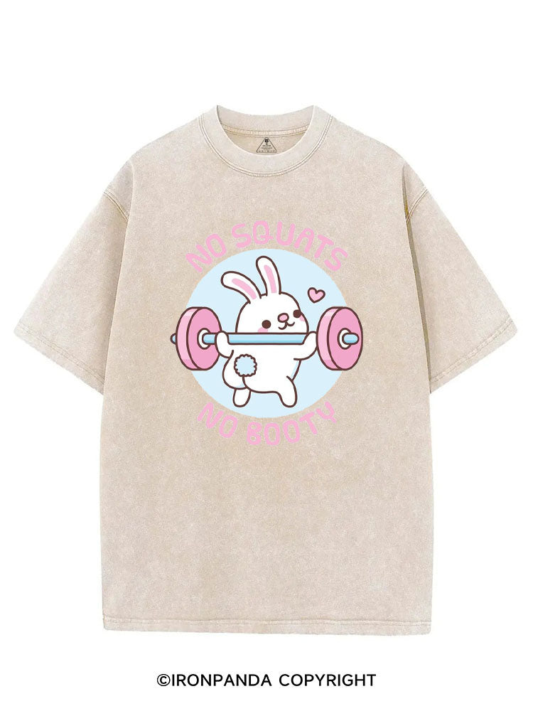 NO SQUATS NO BOOTY BUNNY VINTAGE GYM SHIRT
