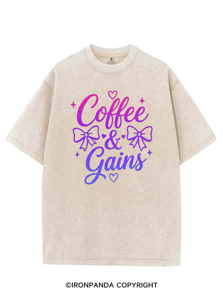 COFFEE & GAINS VINTAGE GYM SHIRT