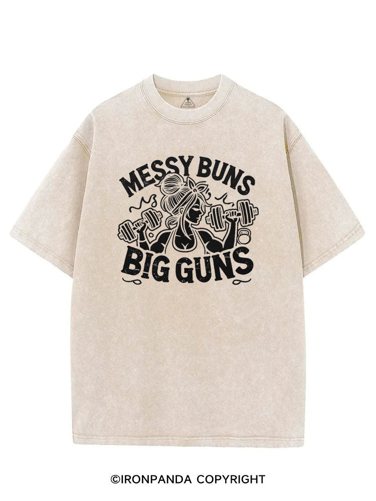 MESSY BUNS BIG GUNS VINTAGE GYM SHIRT