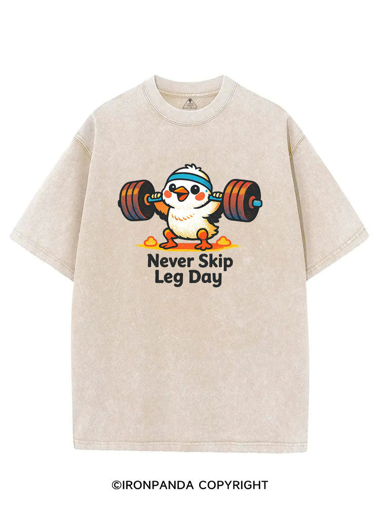 NEVER SKIP LEG DAY VINTAGE GYM SHIRT