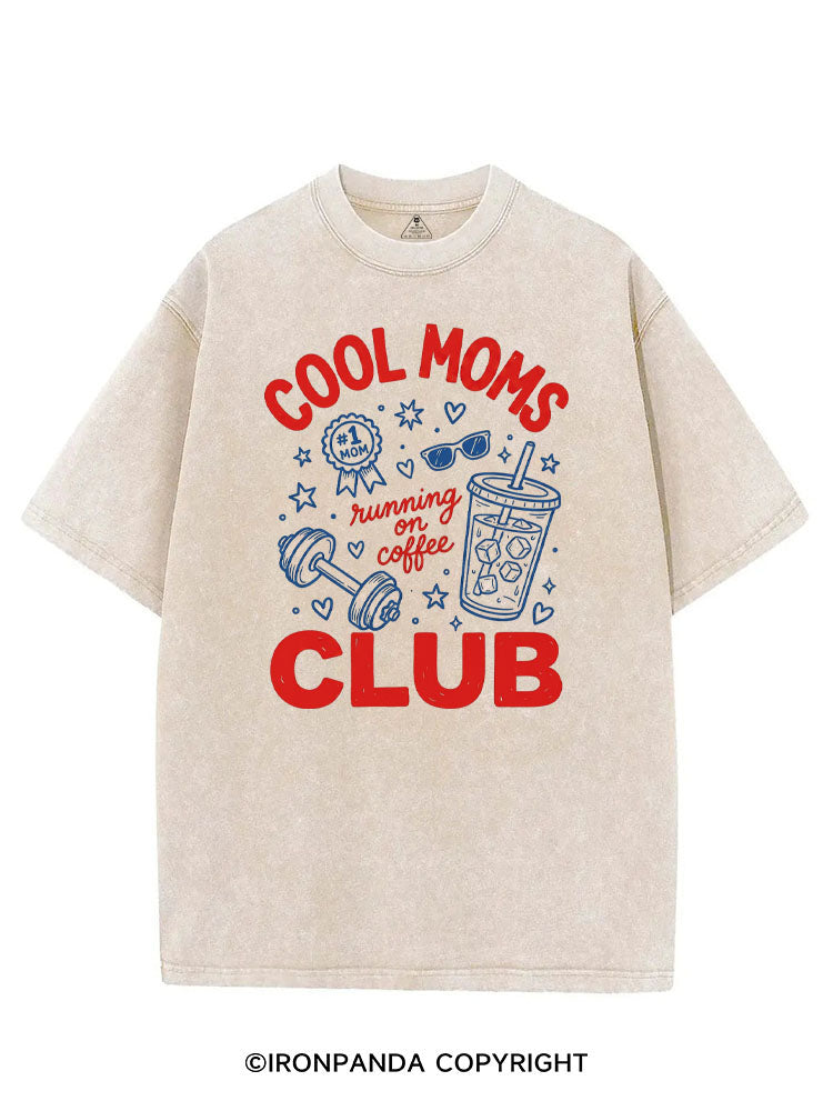 COOL MOMS RUNNING ON COFFEE CLUB VINTAGE GYM SHIRT