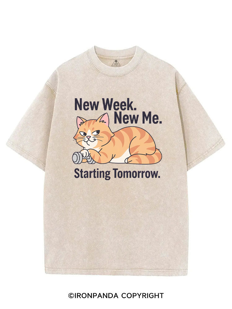 NEW WEEK NEW ME STARTING TOMORROW VINTAGE GYM SHIRT