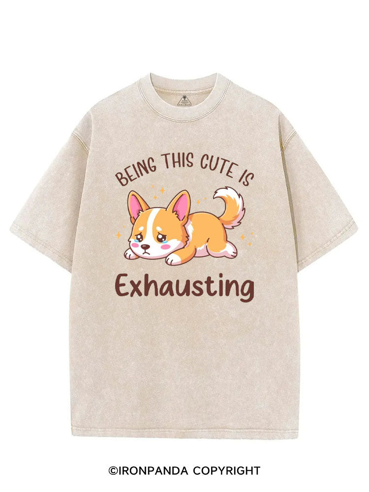 BEING THIS CUTE IS EXHAUSTING VINTAGE GYM SHIRT