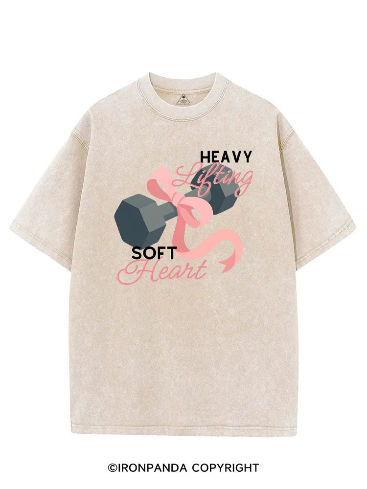 HEAVY LIFTING SOFT HEART VINTAGE GYM SHIRT